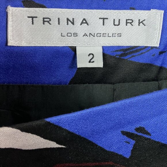Trina Turk Floral Pencil Skirt, Silk & Cotton Blend, Lined, Women's US 2 - Picture 7 of 8